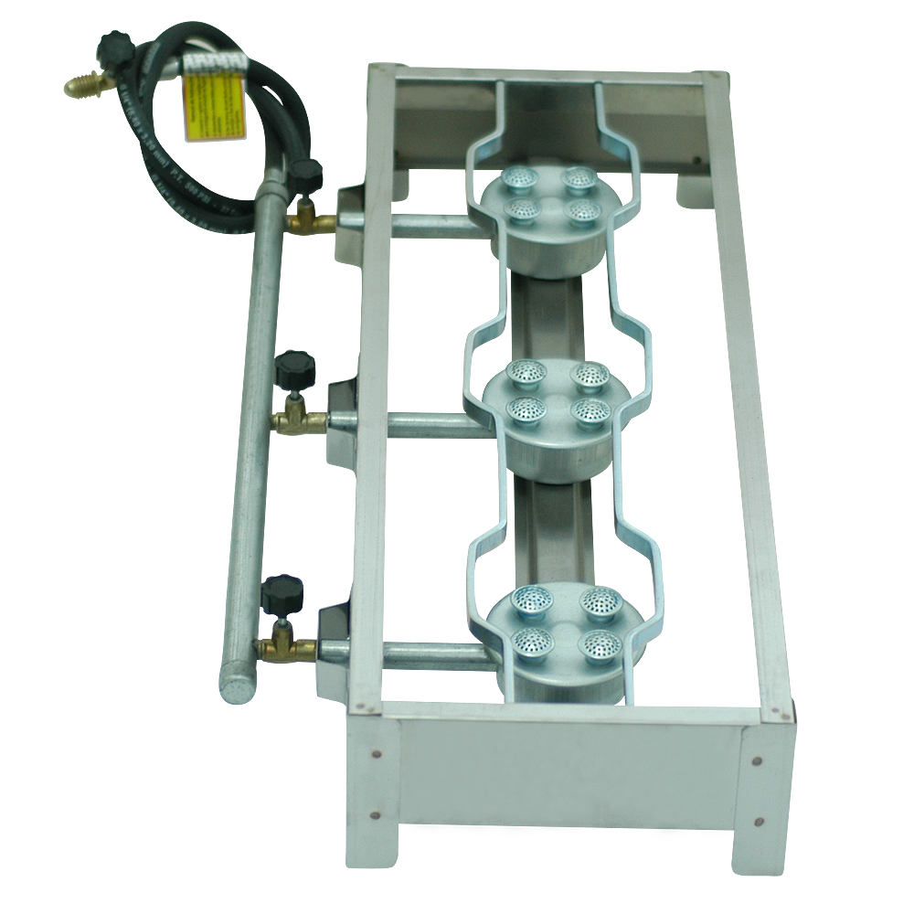 FOGAREIRO INOX 3 BOCAS RETANGULAR SEM CHAPA - E011 - Imagem 3